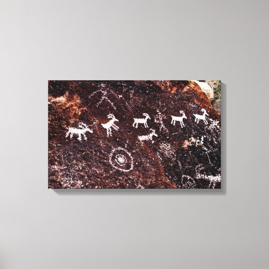 PETROGLYPHS NEVADA WOESTIJN AMERIKAANS ZUIDWESTEN CANVAS AFDRUK (Voorkant)