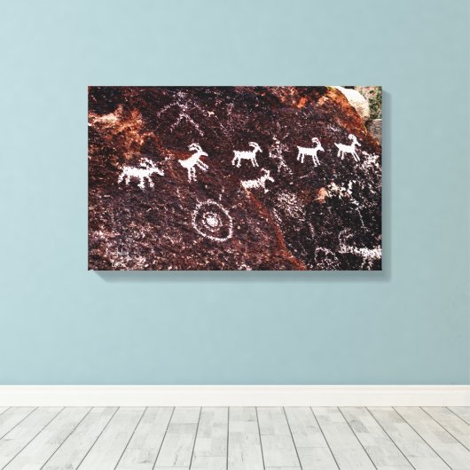 PETROGLYPHS NEVADA WOESTIJN AMERIKAANS ZUIDWESTEN CANVAS AFDRUK (Insitu (Houten vloer))