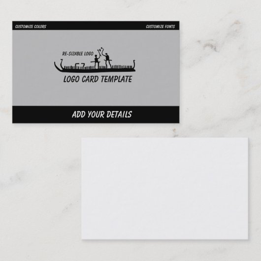 Petroglyphs Noorwegen Vikingschip Visitekaartje (Voorkant / Achterkant)