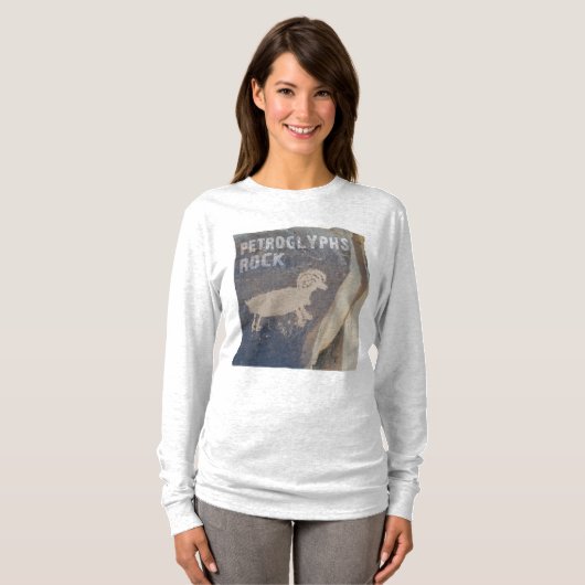 Petroglyphs Rock voor geologen en kunstliefhebbers T-shirt (Voorkant volledig)