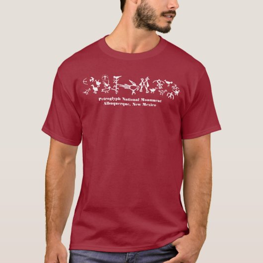 Petroglyphs van vogelsoorten langs de Rio Grande T-shirt (Voorkant)