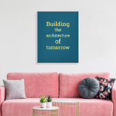 Petrol Blau Geel Quantum Lay-out Canvas Afdruk (Insitu (Woonkamer))