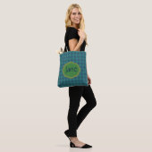 Petrol Leaf Houndstooth, gepersonaliseerd Tote Bag (Op model)