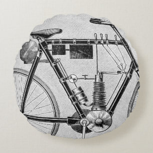 Petrolette Omega Motorcycle, 1895 Rond Kussen