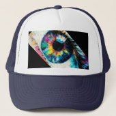 Petroleumhoed met derde oog trucker pet (Voorkant)