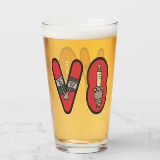 Petrolhead V8 Auto Enthusiast Glas (Voorkant gevuld)