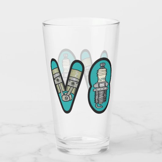 Petrolhead V8 Auto Enthusiast Glas (Achterkant)