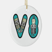 Petrolhead V8 Auto Enthusiast Keramisch Ornament (Rechts)
