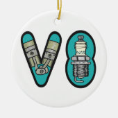 Petrolhead V8 Auto Enthusiast Keramisch Ornament (Voorkant)