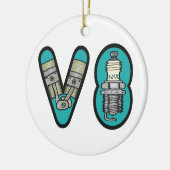 Petrolhead V8 Auto Enthusiast Keramisch Ornament (Links)