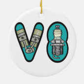 Petrolhead V8 Auto Enthusiast Keramisch Ornament (Achterkant)