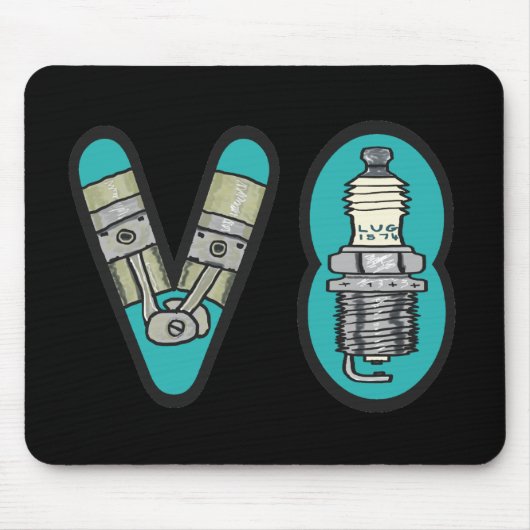 Petrolhead V8 Auto Enthusiast Muismat (Voorkant)