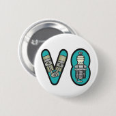 Petrolhead V8 Auto Enthusiast Ronde Button 5,7 Cm (Voorkant /achterkant)
