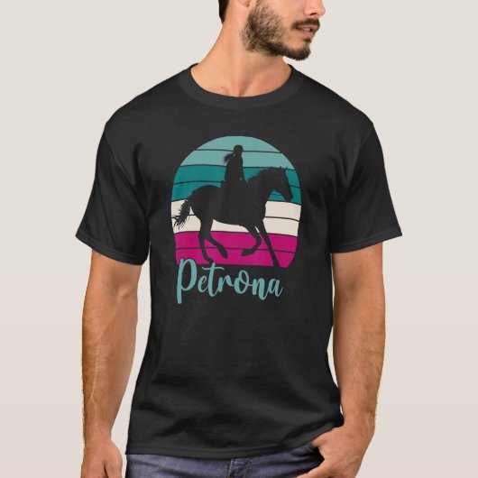 Petrona Naam Equestrian Petrona Horse Girl T-shirt (Voorkant)