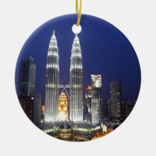Petronas-torens verlicht 's nachts Kuala Lumpur Keramisch Ornament