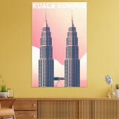 Petronas Tower in Kuala Lumpur Canvas Afdruk (Insitu (Woonkamer))