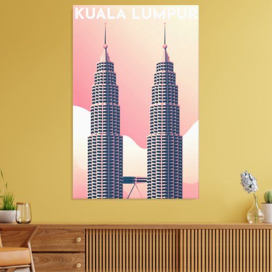 Petronas Tower in Kuala Lumpur Canvas Afdruk (Insitu (Woonkamer))
