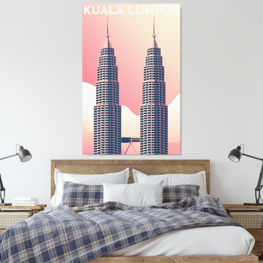 Petronas Tower in Kuala Lumpur Canvas Afdruk (Insitu (Slaapkamer))