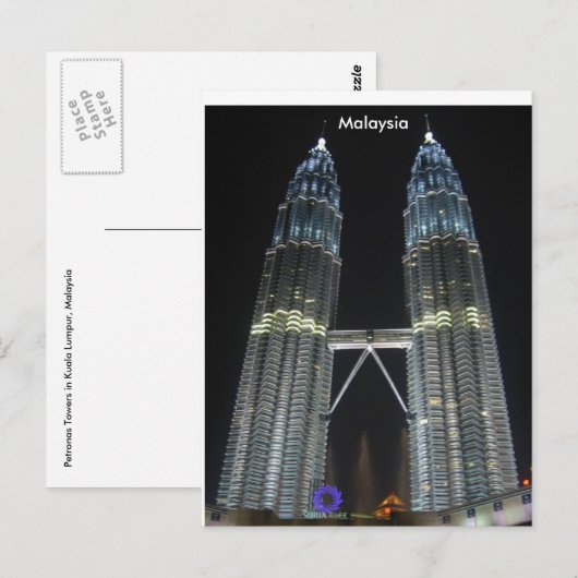 Petronas Towers bij nacht Briefkaart (Voorkant / Achterkant)