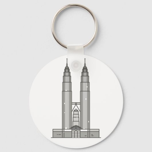 Petronas Towers World-landmerk Sleutelhanger (Voorkant)