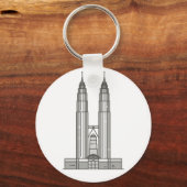 Petronas Towers World-landmerk Sleutelhanger (Voorkant)