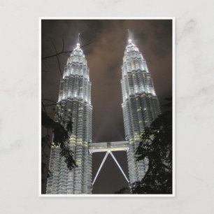 petronas twin towers gloed briefkaart