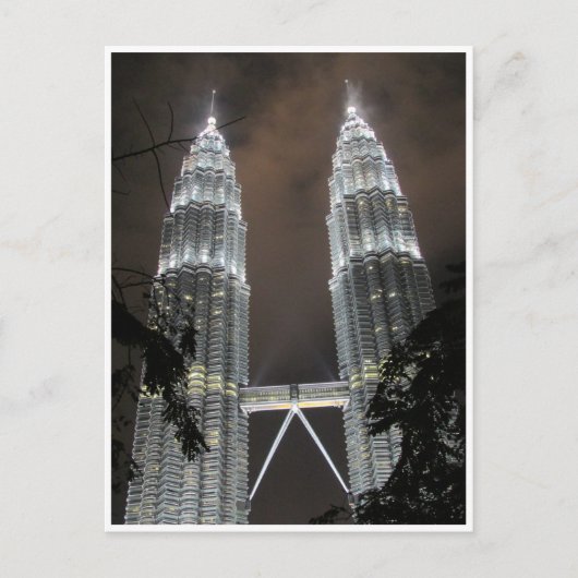 petronas twin towers gloed briefkaart (Voorkant)