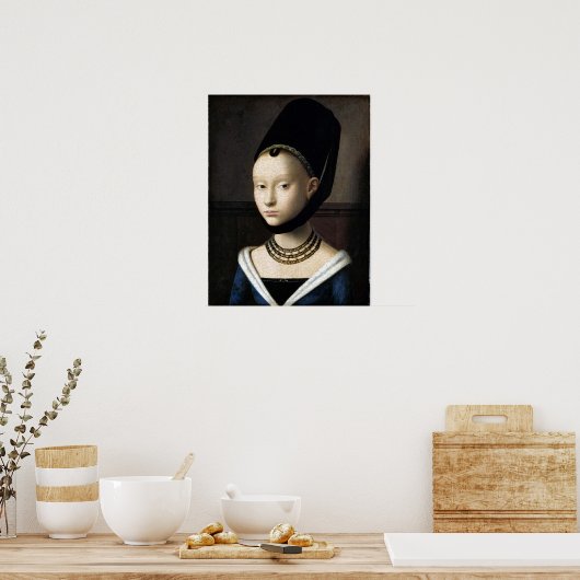 Petrus Christus Portret van een jonge vrouw Poster (Keuken)