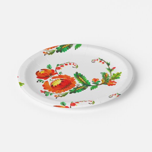 Petrykivka Oekraïense kunst Papieren Bordje (Gekanteld)