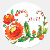 Petrykivka Oekraïense kunst Ronde Sticker (Voorkant)