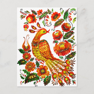 Petrykivka oekraïnse vuurvogel briefkaart