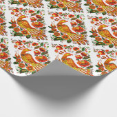 Petrykivka oekraïnse vuurvogel cadeaupapier (Hoek)