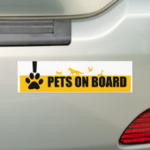 PETS AAN BOORD BUMPERSTICKER (Op auto)