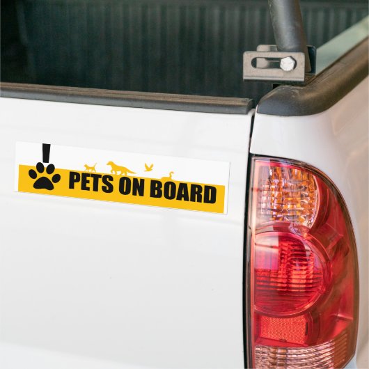 PETS AAN BOORD BUMPERSTICKER (Op Truck)