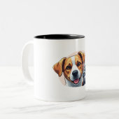 pets and dog tweekleurige koffiemok (Voorkant links)