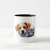 pets and dog tweekleurige koffiemok (Center)