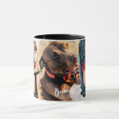 Pet's Cool Modern Eenvoudig Papier 3 Foto Sjabloon Mok (Midden)