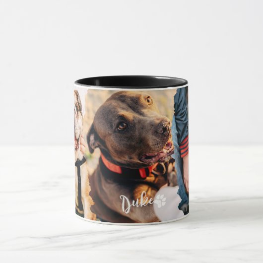 Pet's Cool Modern Eenvoudig Papier 3 Foto Sjabloon Mok (Midden)