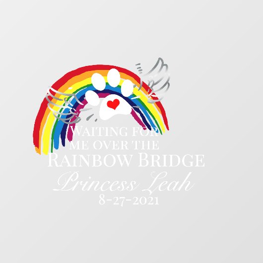 Pets Crossing Rainbow Bridge Raamsticker (Vel)