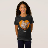 Pet's Cute Modern Typography Name and heart Photo T-shirt (Voorkant volledig)