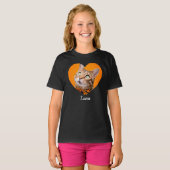 Pet's Cute Modern Typography Name and heart Photo T-shirt (Voorkant volledig)