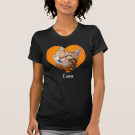 Pet's Cute Modern Typography Name and heart Photo T-shirt