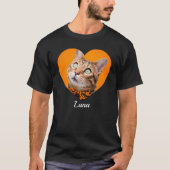 Pet's Cute Modern Typography Name and heart Photo T-shirt (Voorkant)