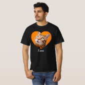 Pet's Cute Modern Typography Name and heart Photo T-shirt (Voorkant volledig)