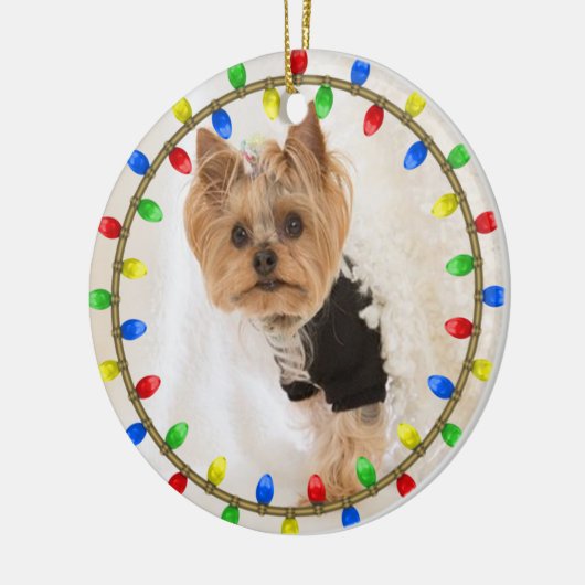Pet's Dog's Circle Ornament Keramisch Ornament (Links)