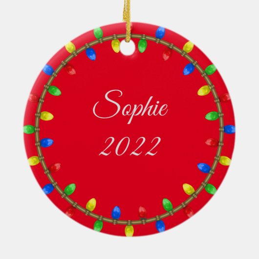 Pet's Dog's Circle Ornament Keramisch Ornament (Achterkant)