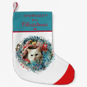 Pet's eerste kerst Waterverf krans Kleine Kerstsok (Voorkant)