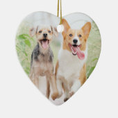 Pet's eerste kerstcadeautjes Blauwe Volledige foto Keramisch Ornament (Rechts)