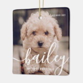 Pet's eerste kerstfeest eenvoudige moderne fotojaa keramisch ornament (Links)