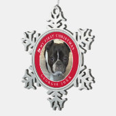 Pet's eerste kerstfoto tin sneeuwvlok ornament (Rechts)